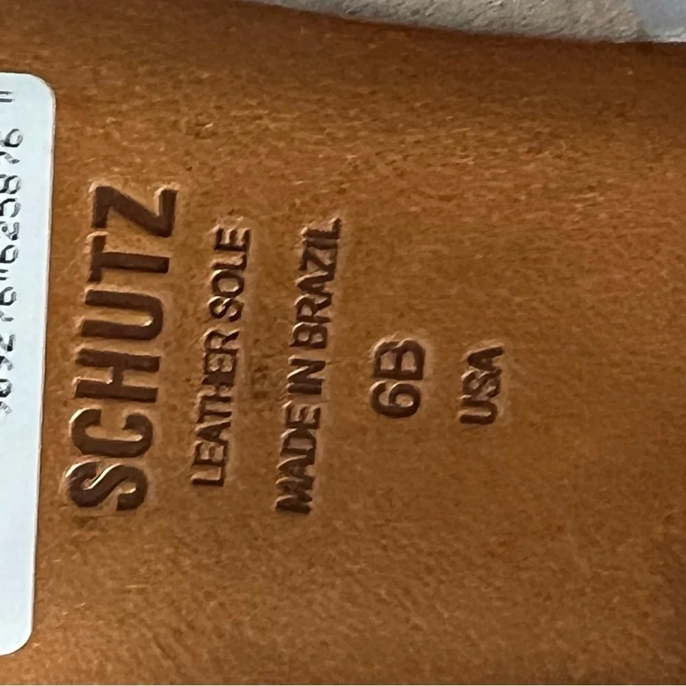 Schutz Willow Light Wood Nude Gladiator Sandals Color Sitched Tie Up Sandal SZ 6 - Picture 9 of 9